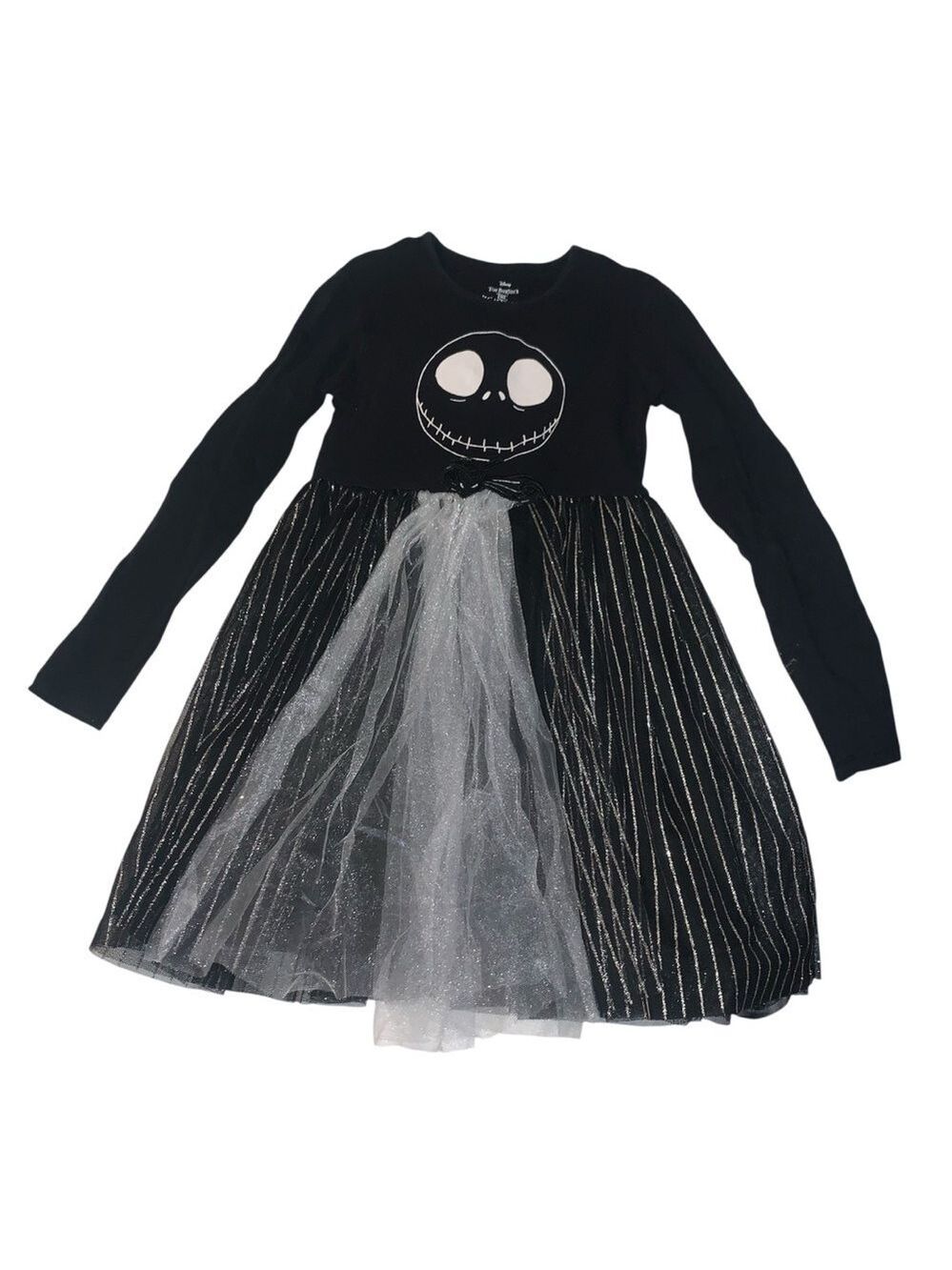 DISNEY Nightmare Before Christmas Jack Skellington Long Sleeve Black Dress Small